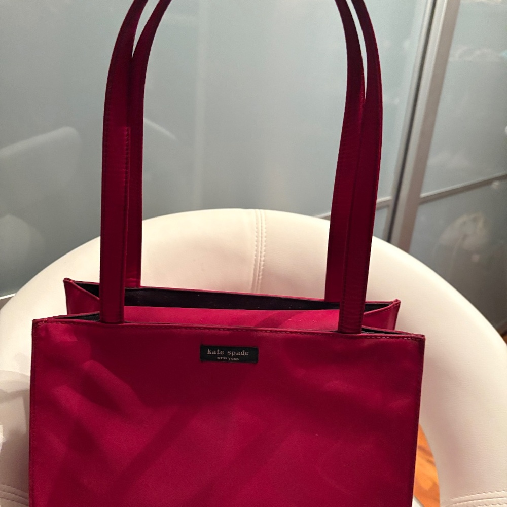 Red canvas Kate Spade bag